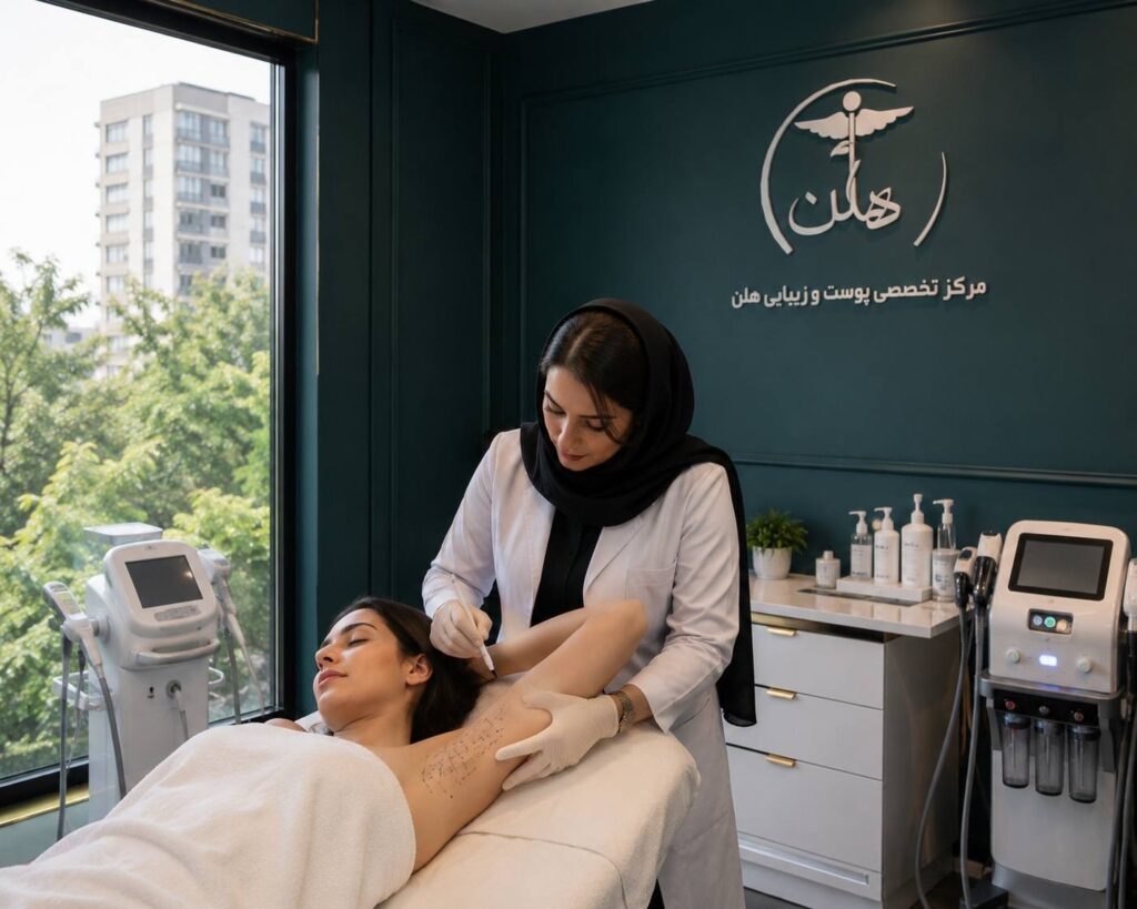 کلینیک هلن یوسف اباد بوتاکس خط اخم بوتاکس زیر بغل بهترین برند بوتاکس