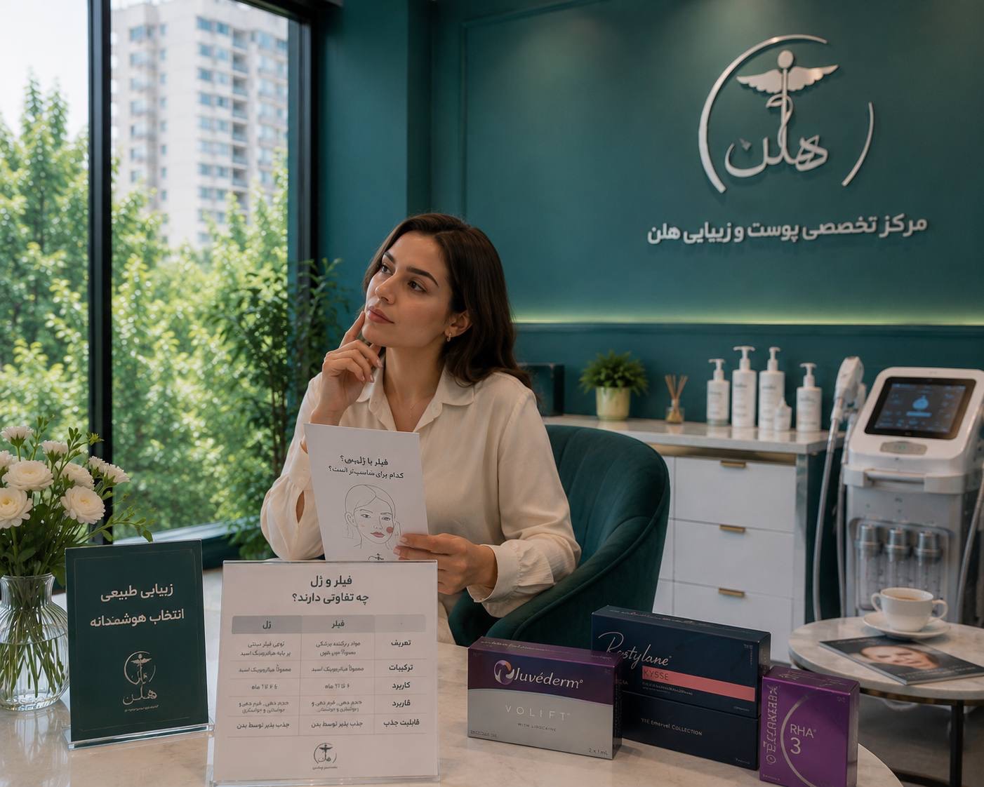 فرق ژل با فیلر ژل لب هلن کلینیک هلن مرکز زیبایی هلن اسد ابادی